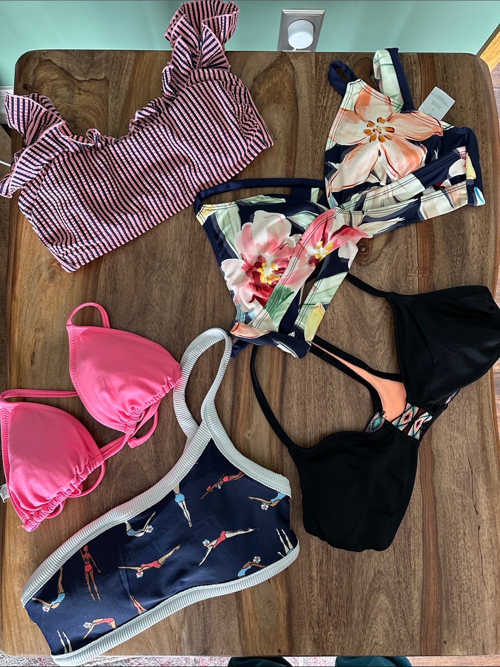 Aerie Kona Sol XHILARATION 5 SMALL bikini tops like new to 1 fair cond BUNDLE